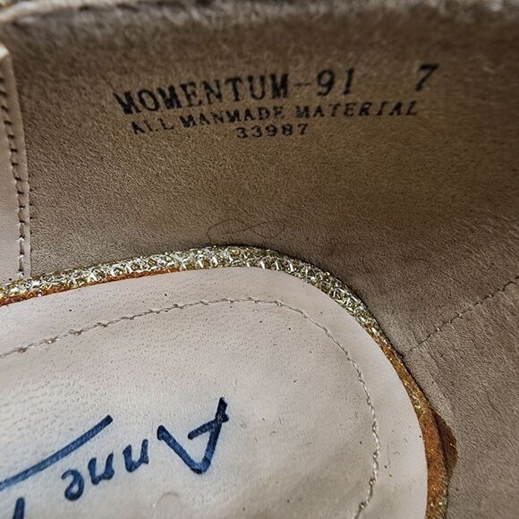 Anne Michelle Gold Rhinestone Heels Size 7 - Picture 3 of 5